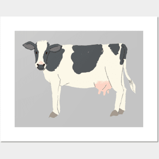 Black and White Cow Posters and Art